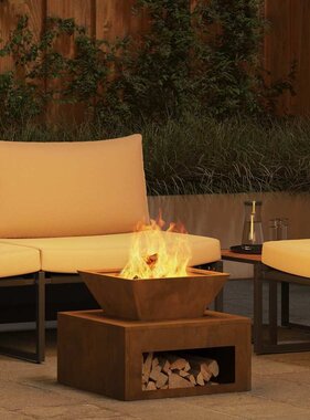 VidaXL Vuurkorf Roestig 50 x 50 x 40 cm Cortenstaal