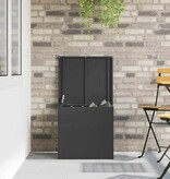 VidaXL Buitenopslagdoos Zwart 55 x 50,5 x 50 cm Staal