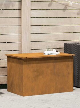 VidaXL Buitenopslagdoos Roestig 80 x 50,5 x 50 cm Staal