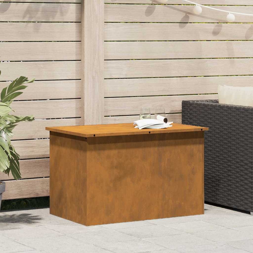 VidaXL Buitenopslagdoos Roestig 80 x 50,5 x 50 cm Staal