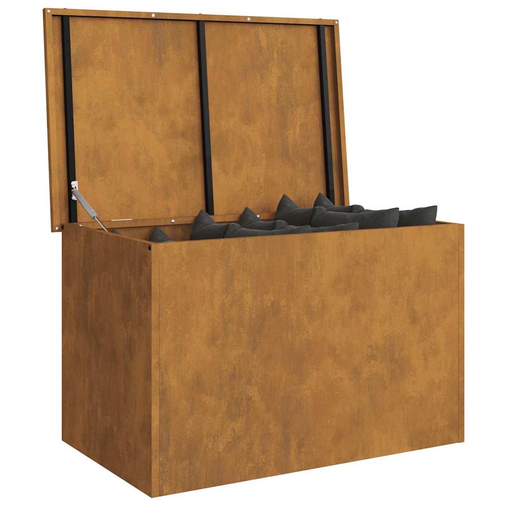 VidaXL Buitenopslagdoos Roestig 80 x 50,5 x 50 cm Staal