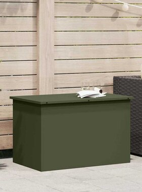 VidaXL Buitenopslagdoos met opslag Olijf Groen 80 x 50,5 x 50 cm Staal