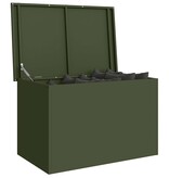 VidaXL Buitenopslagdoos met opslag Olijf Groen 80 x 50,5 x 50 cm Staal