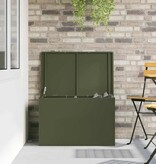 VidaXL Buitenopslagdoos met opslag Olijf Groen 80 x 50,5 x 50 cm Staal