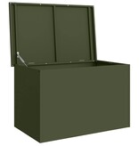 VidaXL Buitenopslagdoos met opslag Olijf Groen 80 x 50,5 x 50 cm Staal