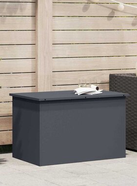 VidaXL Buitenopslagdoos Antraciet 80 x 50,5 x 50 cm Staal