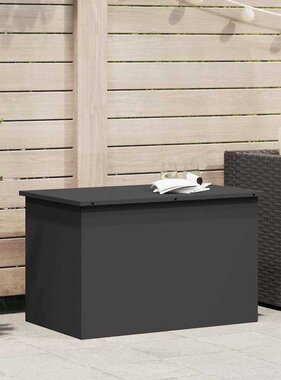 VidaXL Buitenopslagdoos Zwart 80 x 50,5 x 50 cm Staal