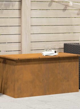 VidaXL Buitenopslagdoos Roestig 100 x 50,5 x 50 cm Staal