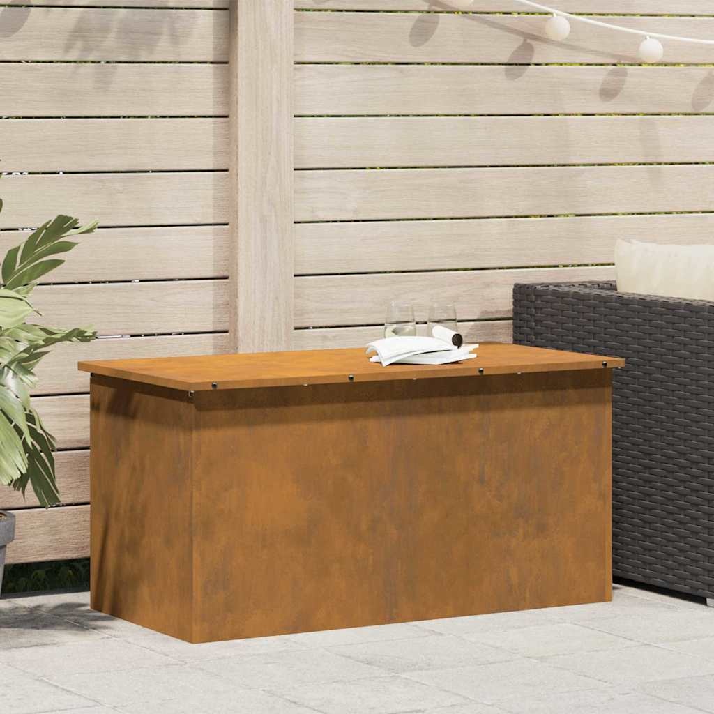 VidaXL Buitenopslagdoos Roestig 100 x 50,5 x 50 cm Staal