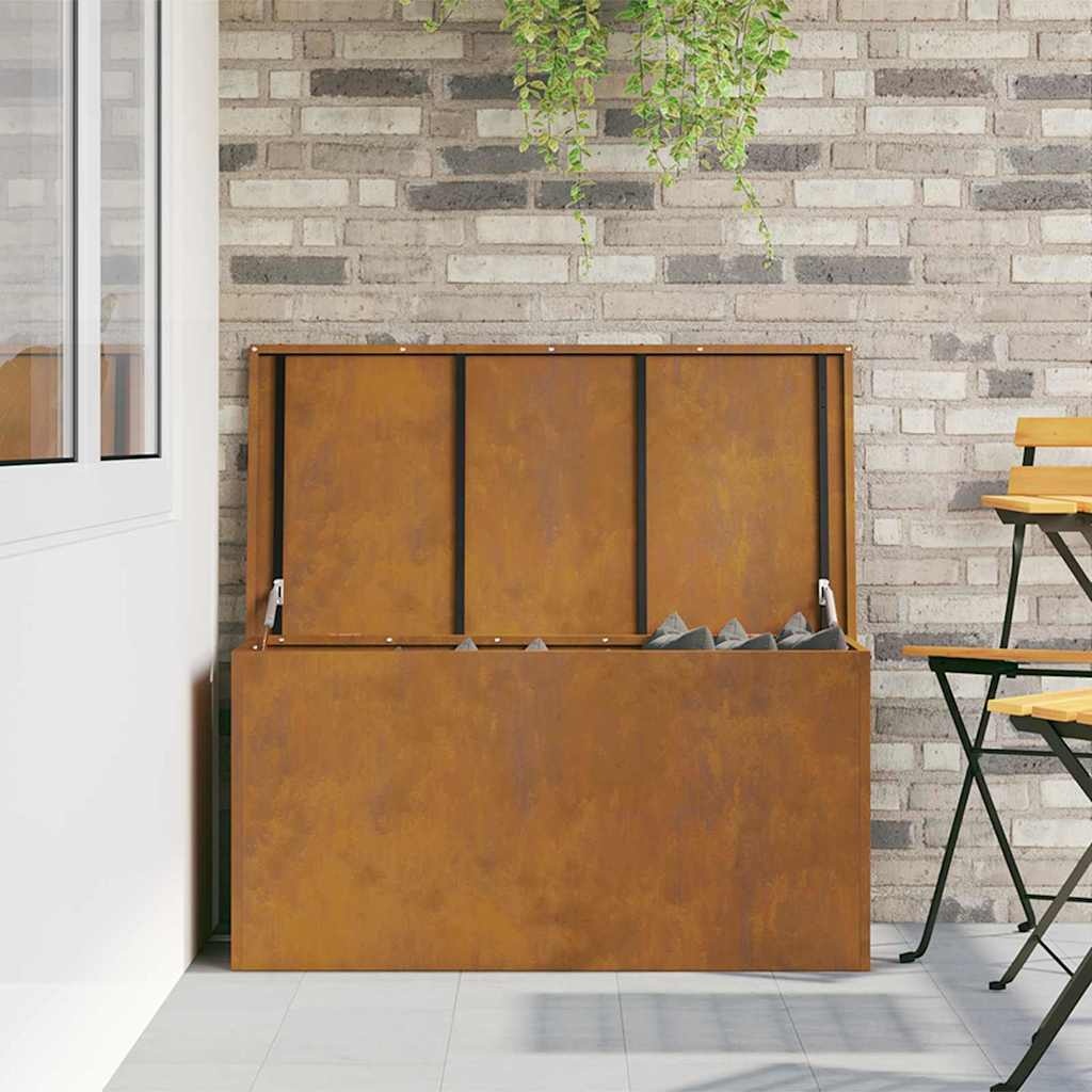 VidaXL Buitenopslagdoos Roestig 100 x 50,5 x 50 cm Staal