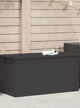 VidaXL Buitenopslagdoos Zwart 100 x 50,5 x 50 cm Staal