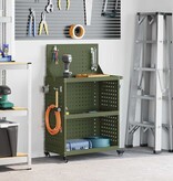 VidaXL Gereedschapswagen Olijfgroen 65 x 35 x 111 cm Koudgewalst staal