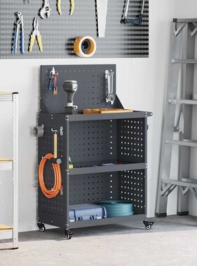VidaXL Gereedschapswagen Antraciet 65 x 35 x 111 cm Koudgewalst staal