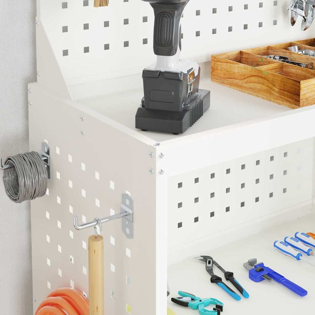 VidaXL Gereedschapswagen Wit 65 x 35 x 111 cm Koudgewalst staal