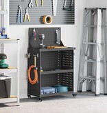 VidaXL Gereedschapswagen Zwart 65 x 35 x 111 cm Koudgewalst staal
