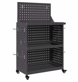 VidaXL Gereedschapswagen Zwart 65 x 35 x 111 cm Koudgewalst staal