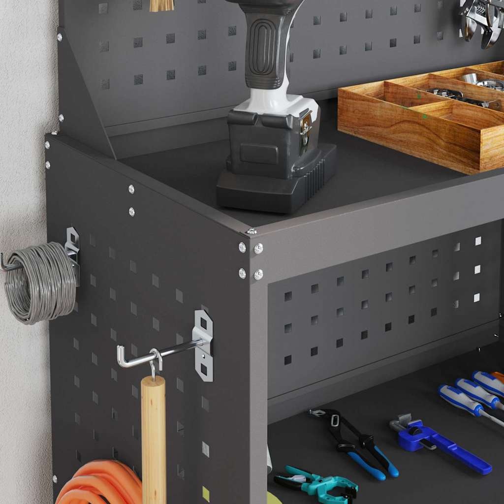 VidaXL Gereedschapswagen Zwart 65 x 35 x 111 cm Koudgewalst staal