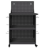 VidaXL Gereedschapswagen Zwart 65 x 35 x 111 cm Koudgewalst staal