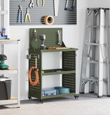 VidaXL Gereedschapswagen Olijfgroen 65 x 35 x 111 cm Koudgewalst staal