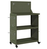VidaXL Gereedschapswagen Olijfgroen 65 x 35 x 111 cm Koudgewalst staal