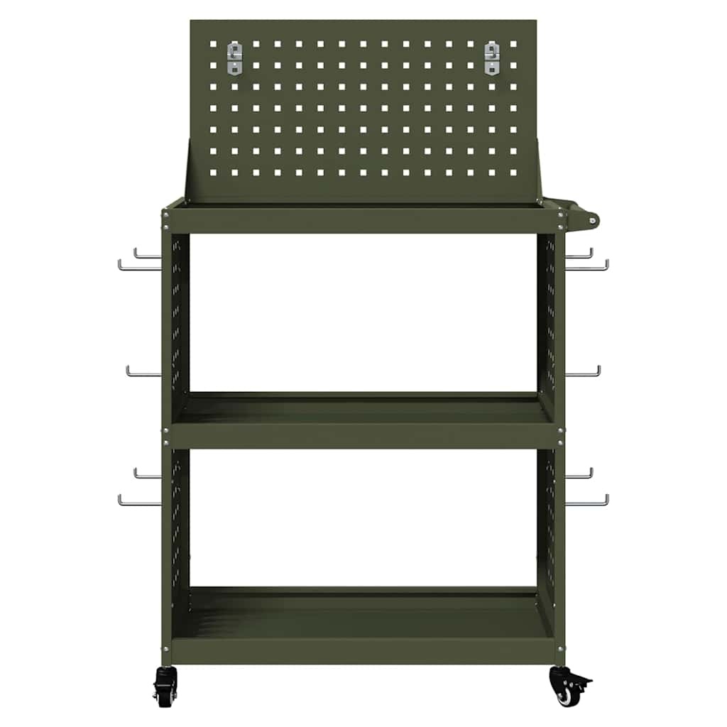 VidaXL Gereedschapswagen Olijfgroen 65 x 35 x 111 cm Koudgewalst staal