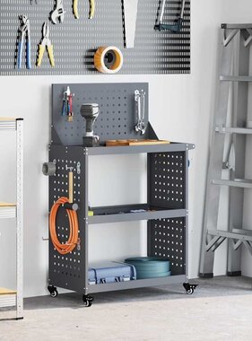 VidaXL Gereedschapswagen Antraciet 65 x 35 x 111 cm Koudgewalst staal