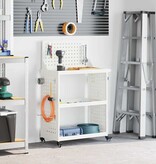 VidaXL Gereedschapswagen Wit 65 x 35 x 111 cm Koudgewalst staal