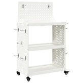 VidaXL Gereedschapswagen Wit 65 x 35 x 111 cm Koudgewalst staal