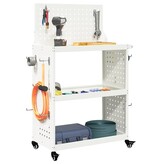 VidaXL Gereedschapswagen Wit 65 x 35 x 111 cm Koudgewalst staal