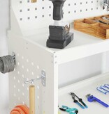 VidaXL Gereedschapswagen Wit 65 x 35 x 111 cm Koudgewalst staal