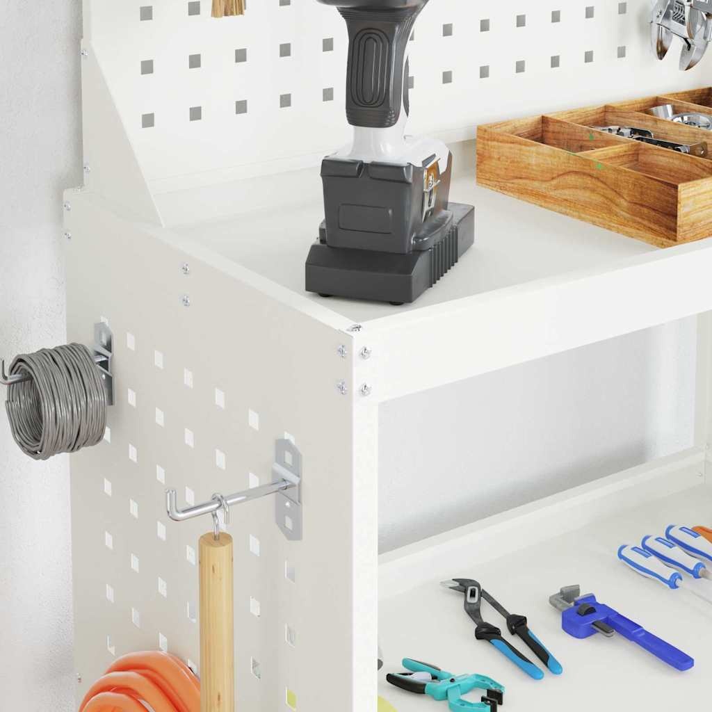 VidaXL Gereedschapswagen Wit 65 x 35 x 111 cm Koudgewalst staal