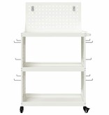 VidaXL Gereedschapswagen Wit 65 x 35 x 111 cm Koudgewalst staal