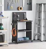 VidaXL Gereedschapswagen Zwart 65 x 35 x 111 cm Koudgewalst staal