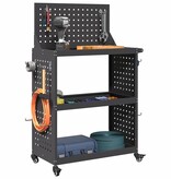 VidaXL Gereedschapswagen Zwart 65 x 35 x 111 cm Koudgewalst staal