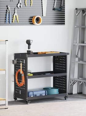 VidaXL Gereedschapswagen Antraciet 75 x 35 x 73 cm Koudgewalst staal