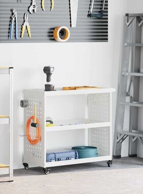 VidaXL Gereedschapswagen Wit 75 x 35 x 73 cm Koudgewalst staal