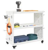 VidaXL Gereedschapswagen Wit 75 x 35 x 73 cm Koudgewalst staal