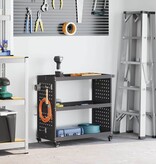 VidaXL Gereedschapswagen Zwart 75 x 35 x 73 cm Koudgewalst staal