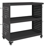 VidaXL Gereedschapswagen Zwart 75 x 35 x 73 cm Koudgewalst staal