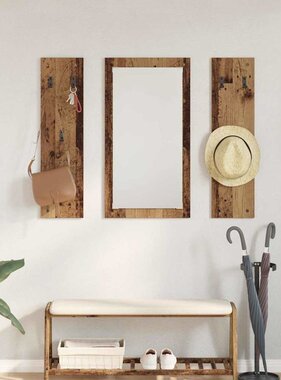 VidaXL Wandgemonteerde kapstok Oud hout 96 x 1.5 x 90 cm Bewerkt hout