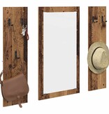 VidaXL Wandgemonteerde kapstok Oud hout 96 x 1.5 x 90 cm Bewerkt hout