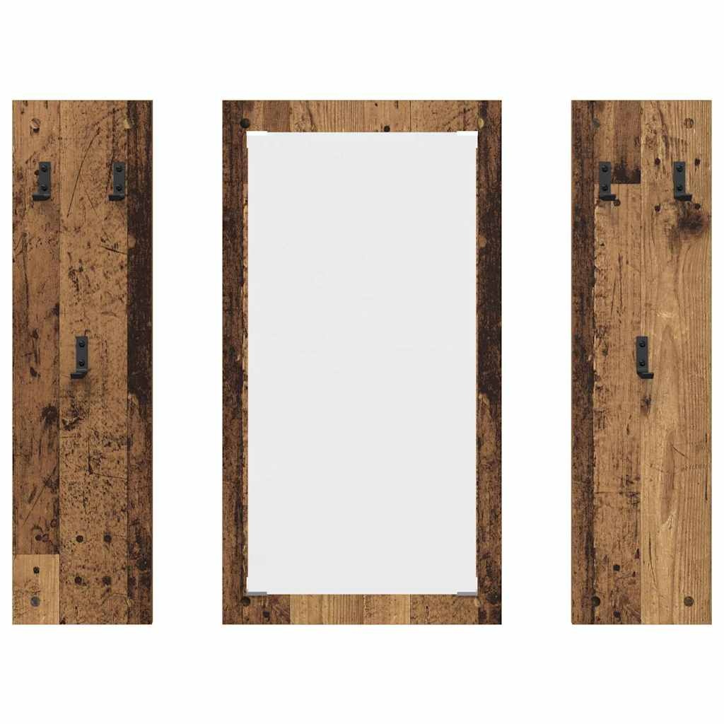 VidaXL Wandgemonteerde kapstok Oud hout 96 x 1.5 x 90 cm Bewerkt hout