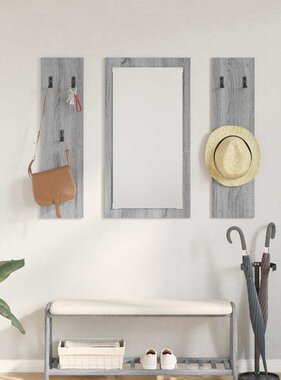 VidaXL Wandgemonteerde kapstok Grijs sonoma 96 x 1.5 x 90 cm