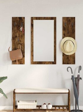 VidaXL Wandgemonteerde kapstok Gerookt eiken 96 x 1.5 x 90 cm