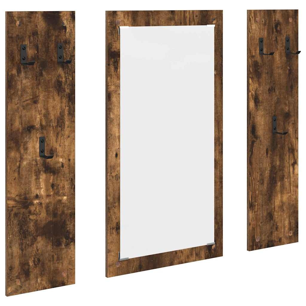VidaXL Wandgemonteerde kapstok Gerookt eiken 96 x 1.5 x 90 cm