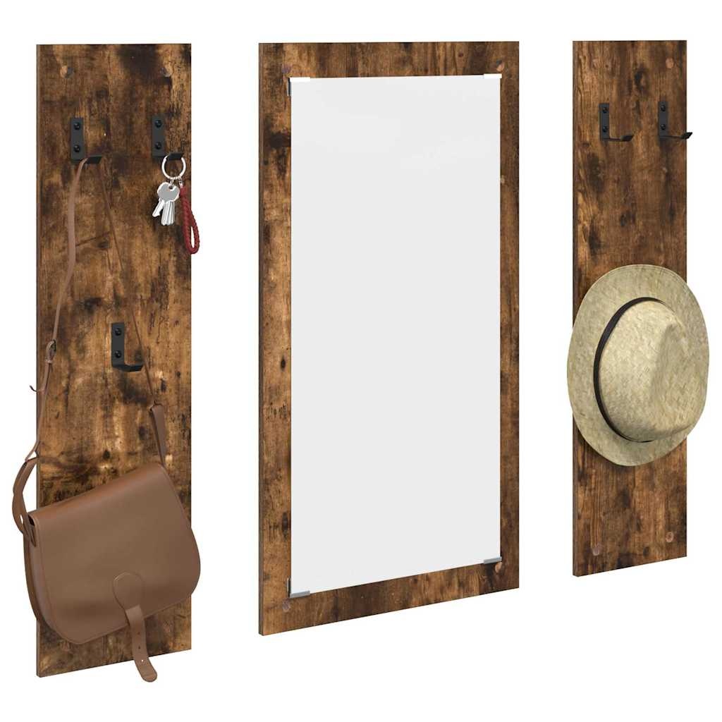 VidaXL Wandgemonteerde kapstok Gerookt eiken 96 x 1.5 x 90 cm