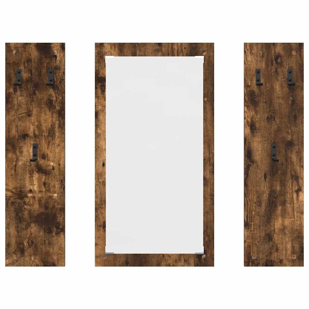 VidaXL Wandgemonteerde kapstok Gerookt eiken 96 x 1.5 x 90 cm
