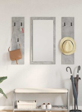 VidaXL Wandgemonteerde kapstok met opslag Betongrijs 96 x 1.5 x 90 cm