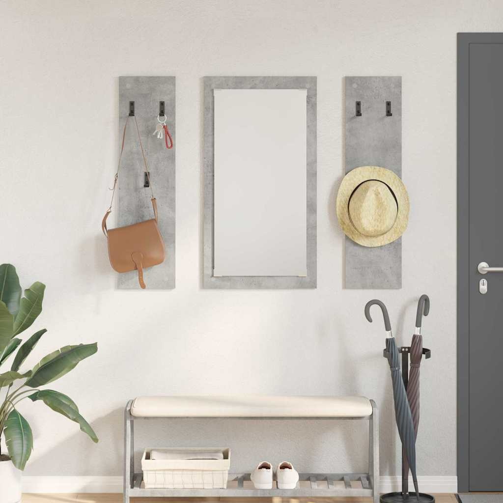 VidaXL Wandgemonteerde kapstok met opslag Betongrijs 96 x 1.5 x 90 cm