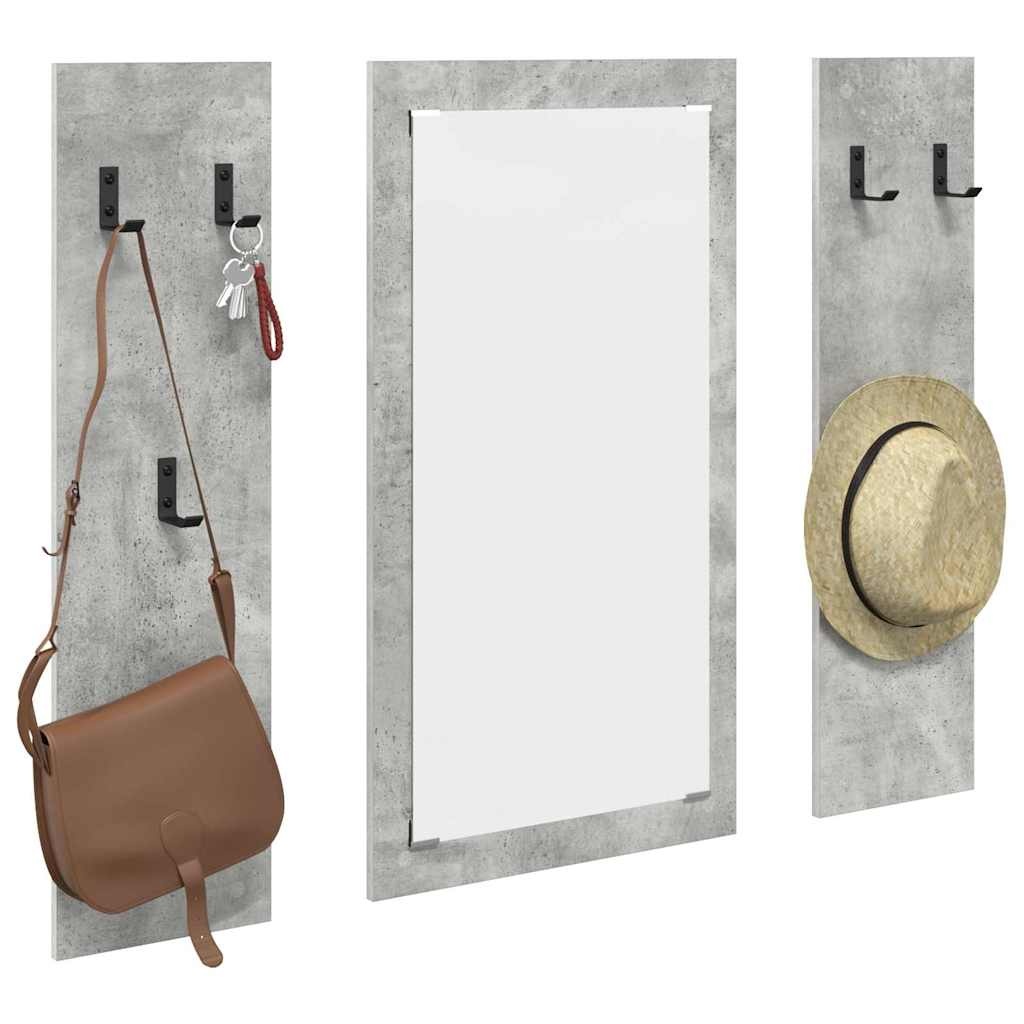 VidaXL Wandgemonteerde kapstok met opslag Betongrijs 96 x 1.5 x 90 cm